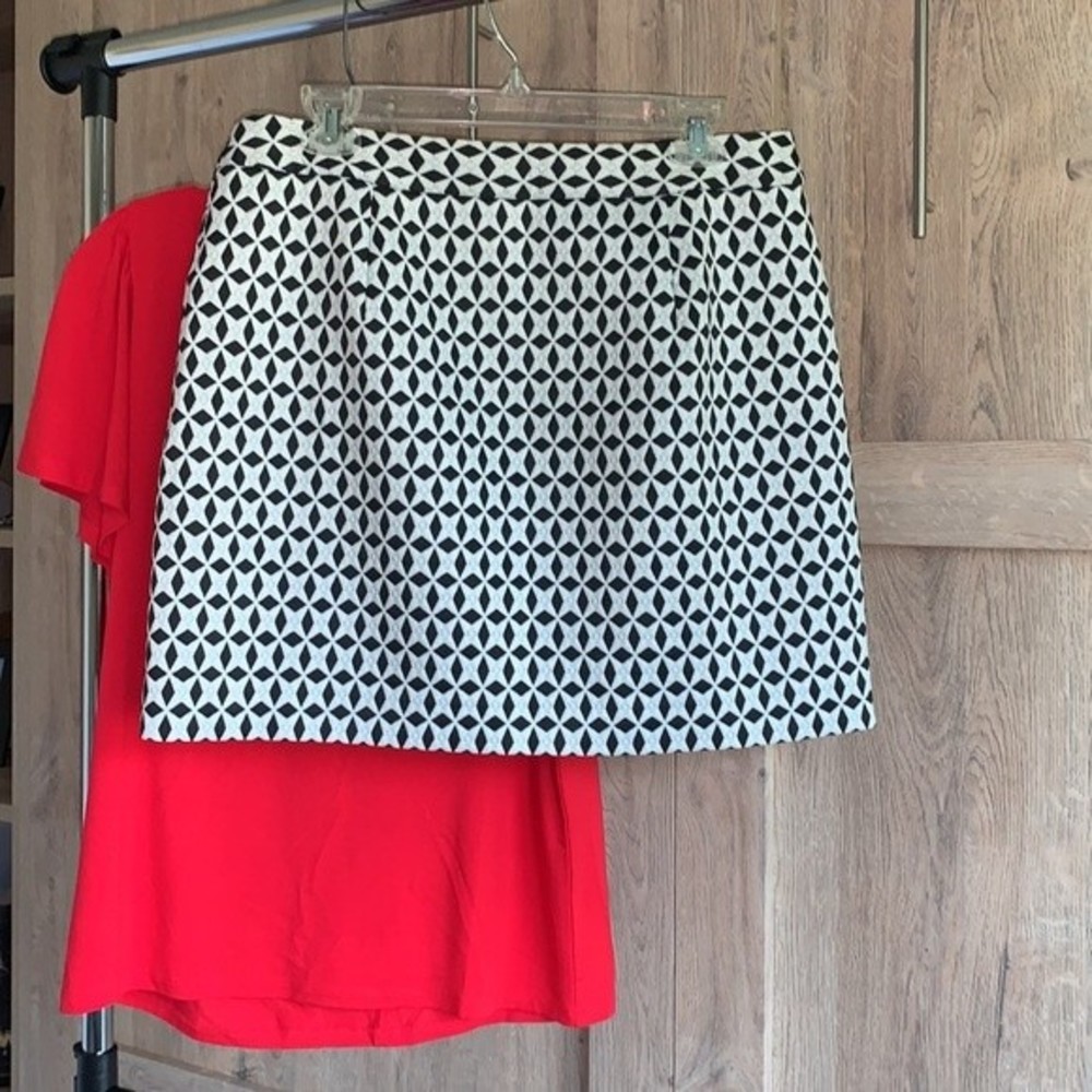Banana Republic Black & White Pattern Skirt Size 12